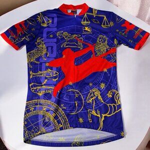Giordana M All Printed Vintage Zodiac signs Cycling Jersey Tee T-shirt 90s